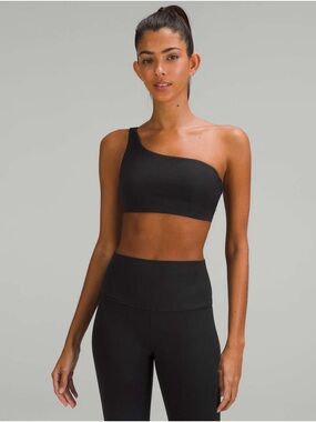 Lululemon Ribbed Nulu Asymmetrical Sports Bra - Black